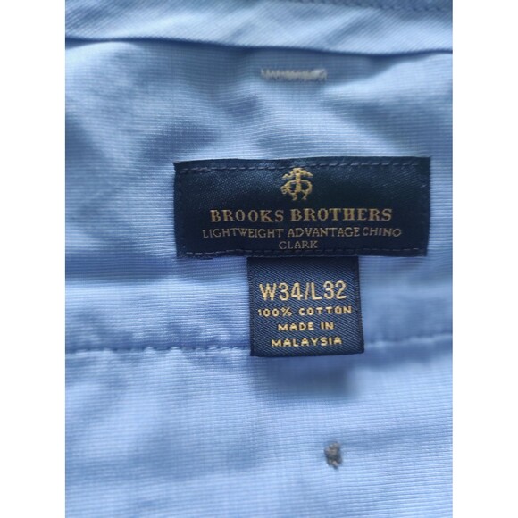 NWOT Brooks Brothers Clark Fit Men's  Chino Pants Light Blue Size W34X L32 - Picture 8 of 9